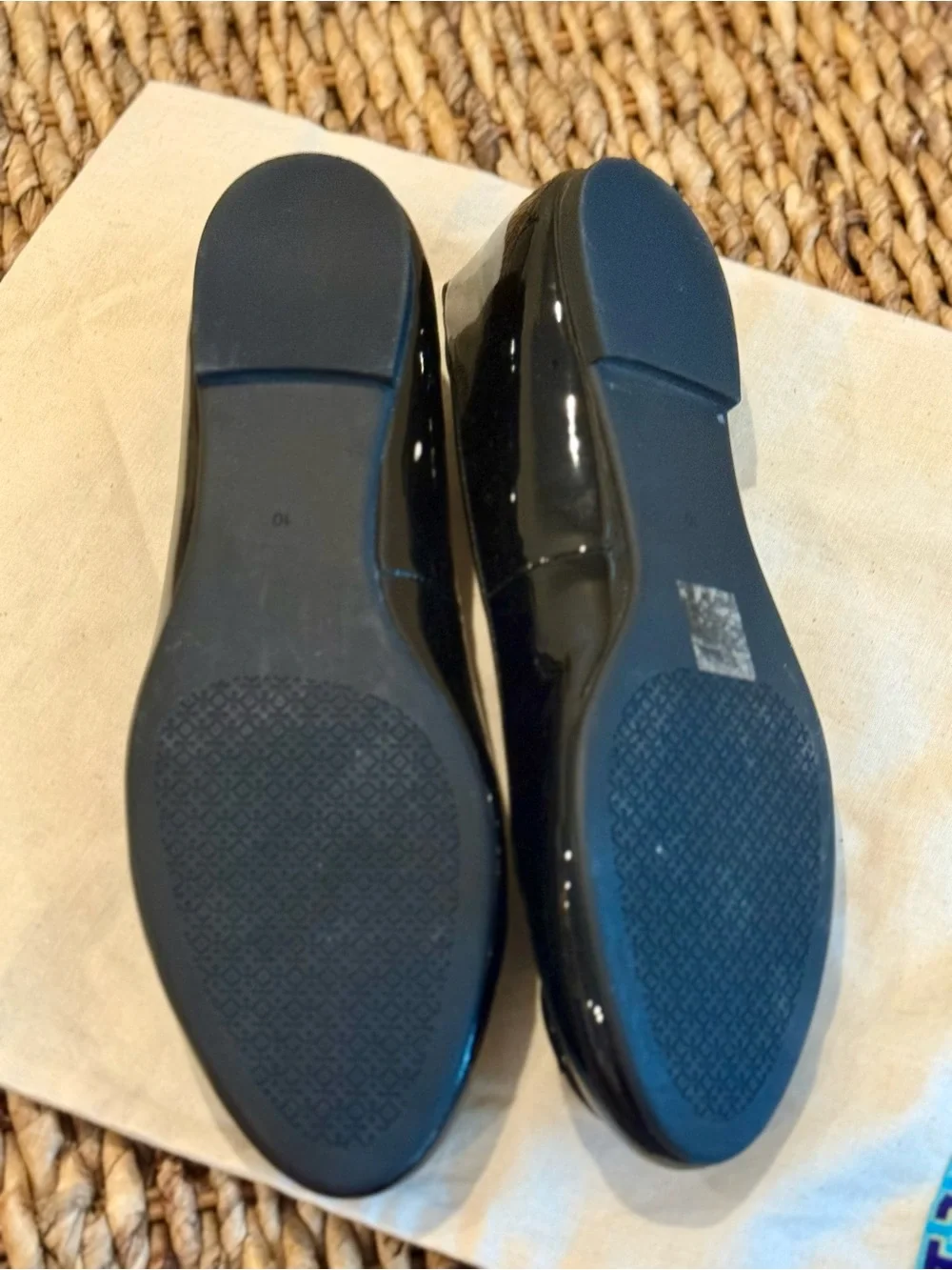 Tory Burch Black Patent Logo Ballet Flats